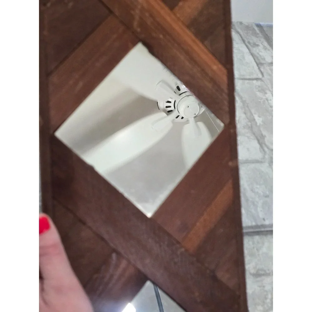 MCM Triple Diamond Shape Mirrors Wood Frame Wall Hanging 22